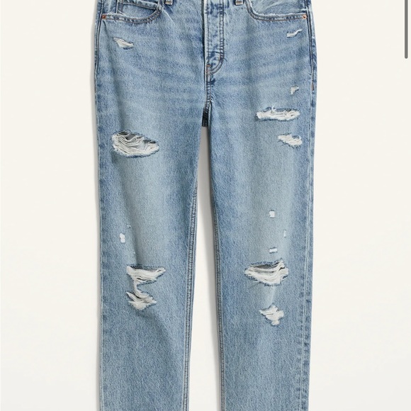 NWT OLD NAVY SKY HIGH STRAIGHT LEG DISTRESS JEAN - Picture 11 of 14